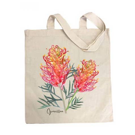 AGCB1003: Grevillea Cotton Tote Bag for wholesale by Australiana Gifts Co