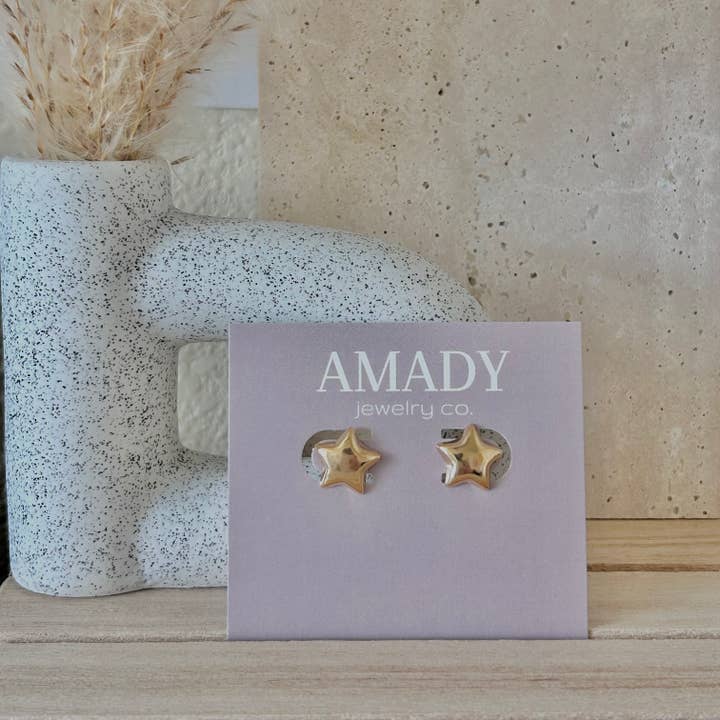 Stars post earrings 18k Gold Filled for wholesale by Amady Jewelry