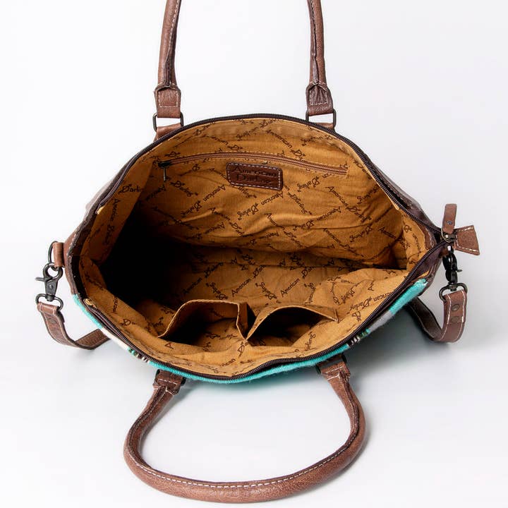 LS Western - Wholesale Tote Bag - Women's - ADBG1005 American Darling Handwoven Saddle Blanket Tote Bag Genuine Leather Trim24
