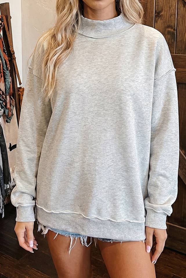 fashionworks - Vente Sweat-shirt – femme - Sweat-shirt réversible à col montant et épaules tombantes oversize10