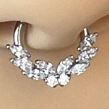 Elara Body Jewelry - Wholesale Single Earring - Silver Butterfly Septum Ring (16G | 8mm or 10mm | Surgical Steel | Gold or Silver)7