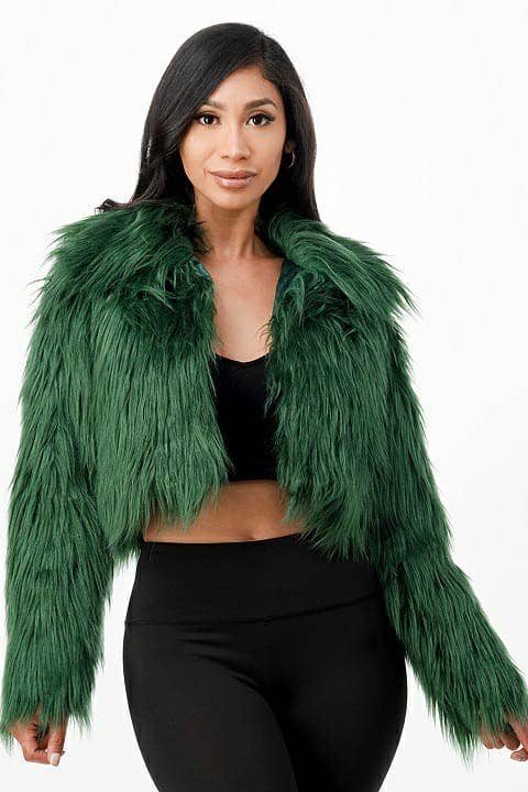 Boswell – wholesale Jacket – Women's – Long Sleeve Shaggy Crop Jacket4