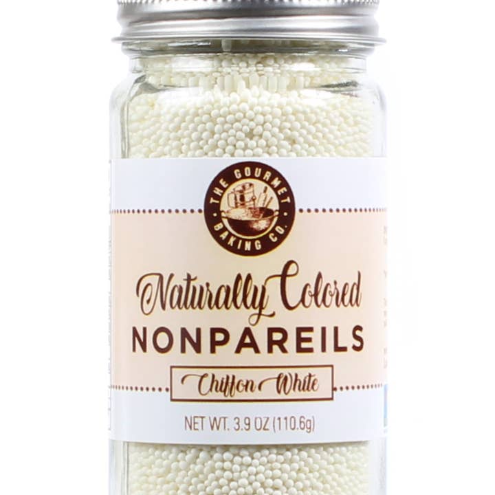 Pepper Creek Farms - Wholesale Sugar/Sweetener - Naturally Colored White Chiffon Nonpareils 3.9 Oz.