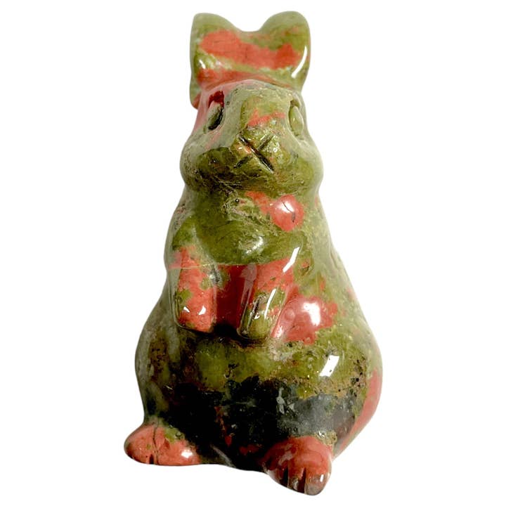 Unakite rabbit figure for wholesale by Foliesbijoux