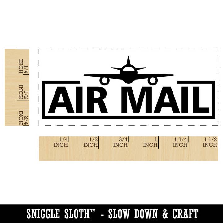Air Mail with Airplane Self-Inking Rubber Stamp Ink Stamper for Business Office for wholesale by Sniggle Sloth