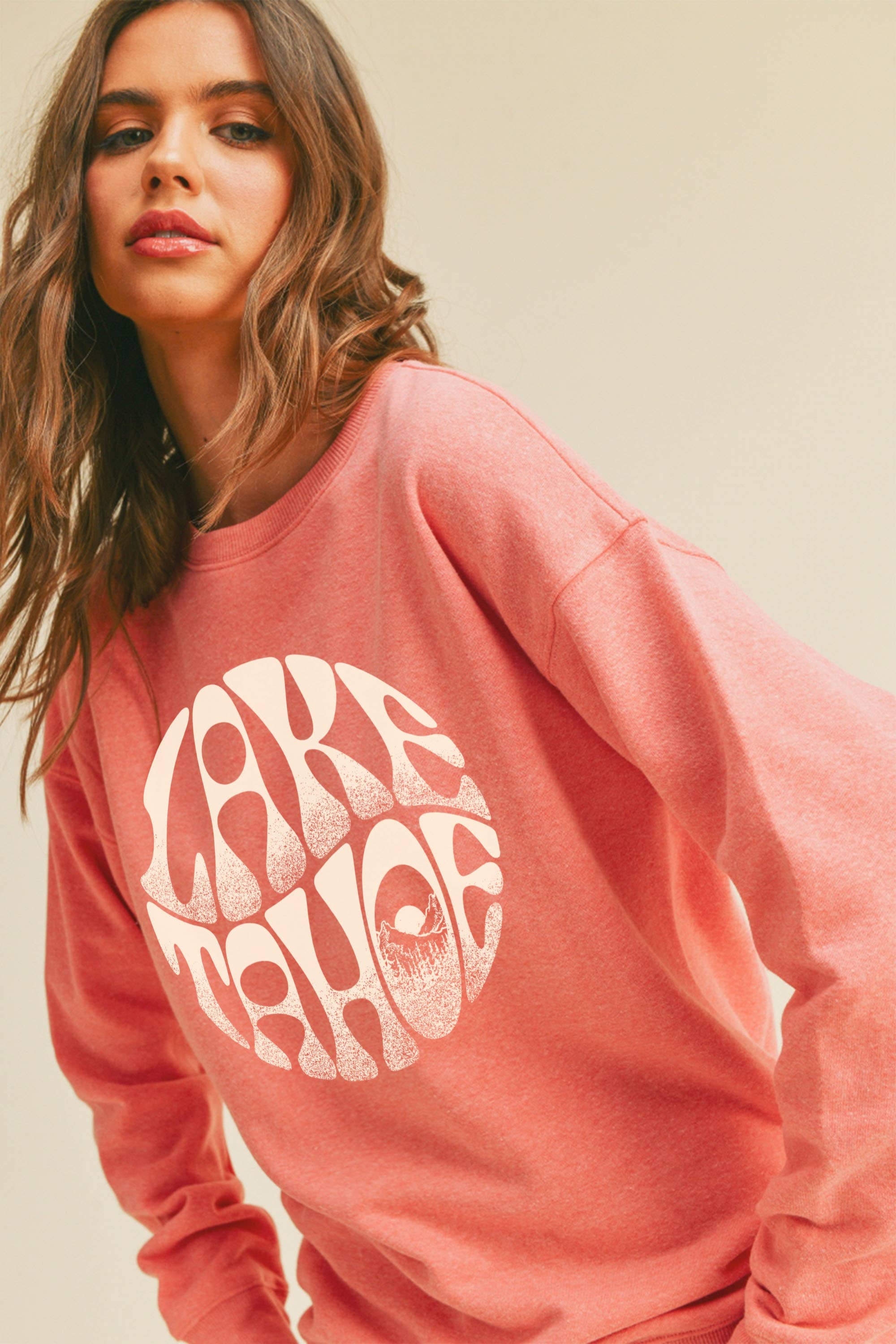 Honestee - Vendita all'ingrosso Felpa stampata - Donna - Felpa con grafica Lake Tahoe3