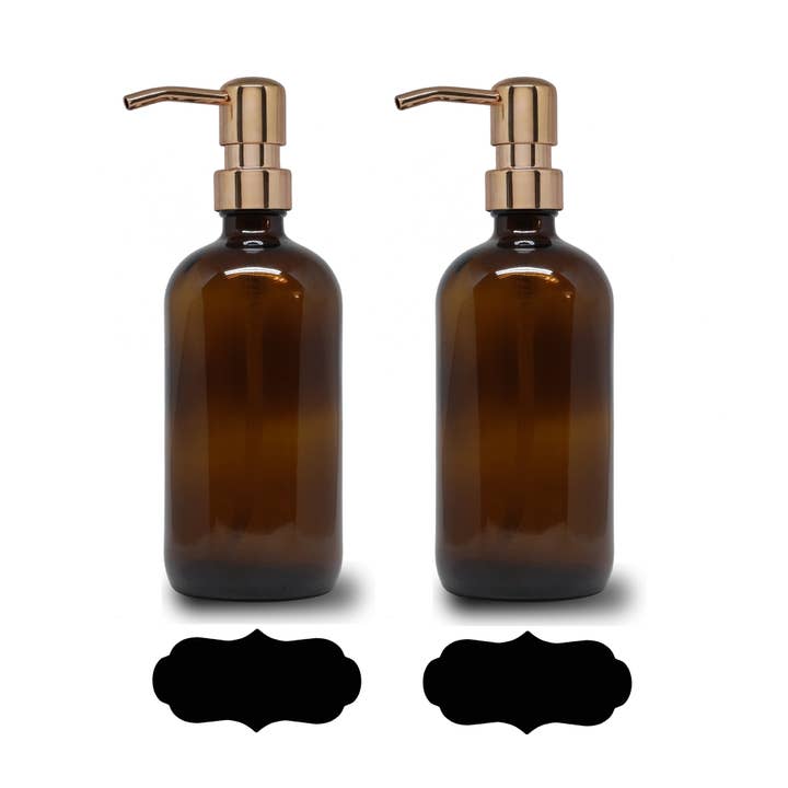 Sanwacraft - Wholesale Soap Dispenser - 2 Pack -Glass 16oz Liquid Soap Dispenser & Metal Liquid Pump3