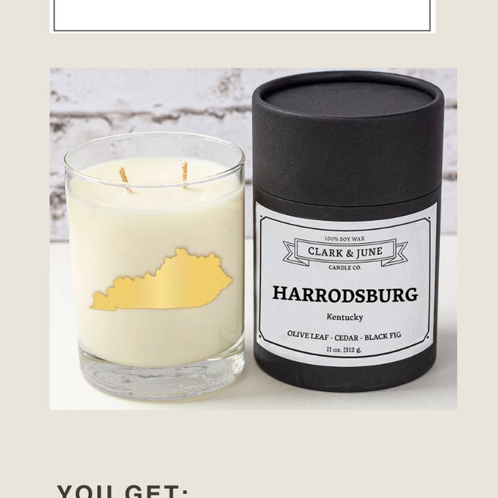 Kentucky 11oz Soy Custom Candle - Everyday Scents for wholesale by Clark & June Candle Co.
