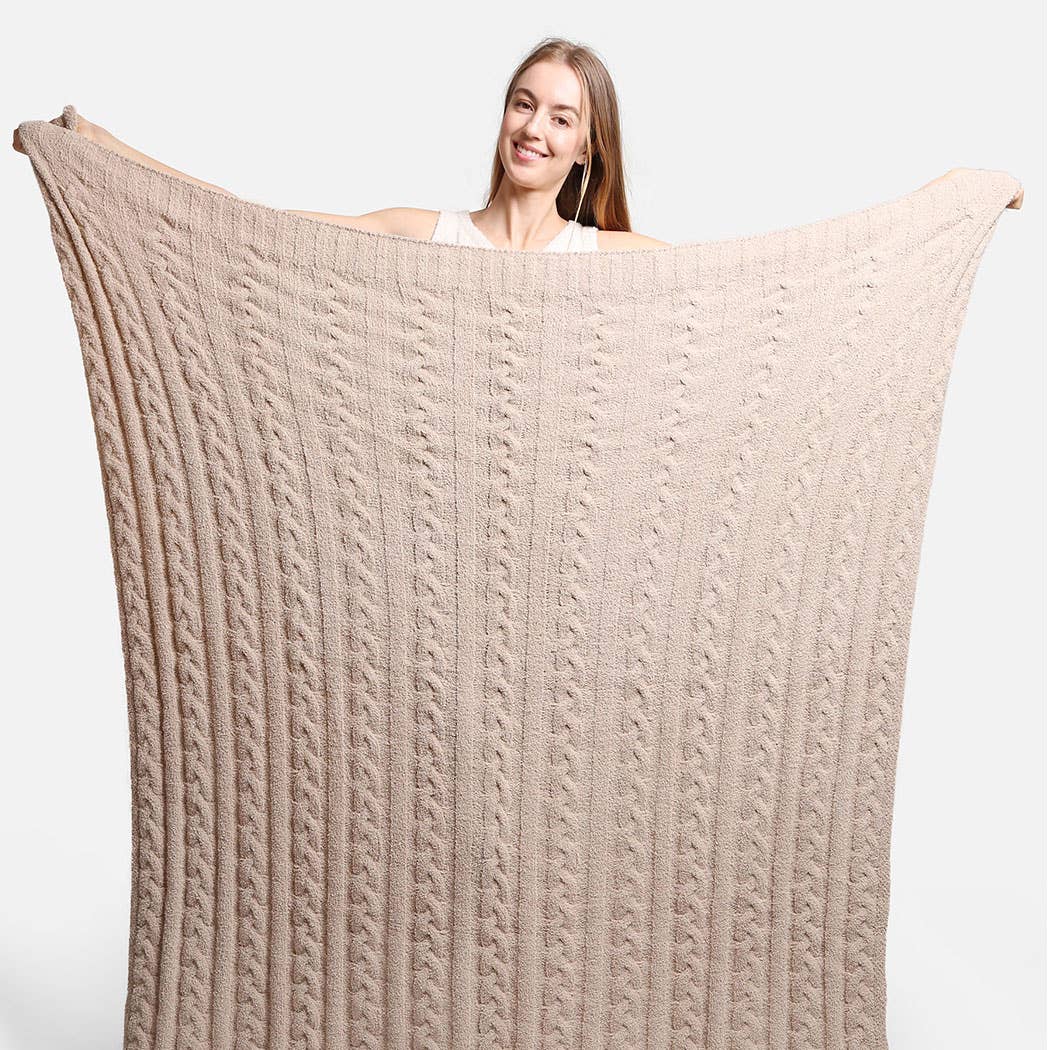 Fashion City - Wholesale Throw Blanket - Braided Cable Knit Luxury Soft Throw Blanket22