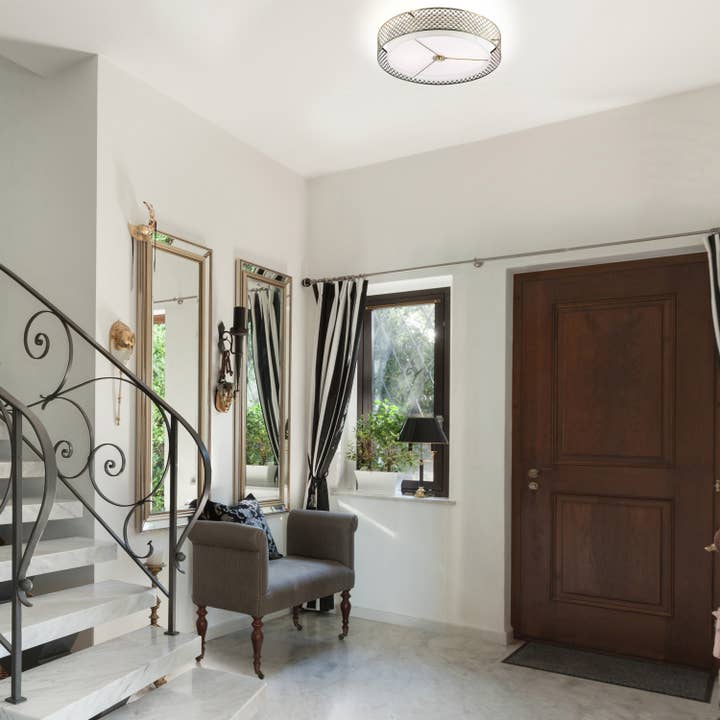 River of Goods - Wholesale Chandelier/Hanging Light - 18.25"W Brushed Gold 2-Light Semi-Flush Mount Ceiling Light4