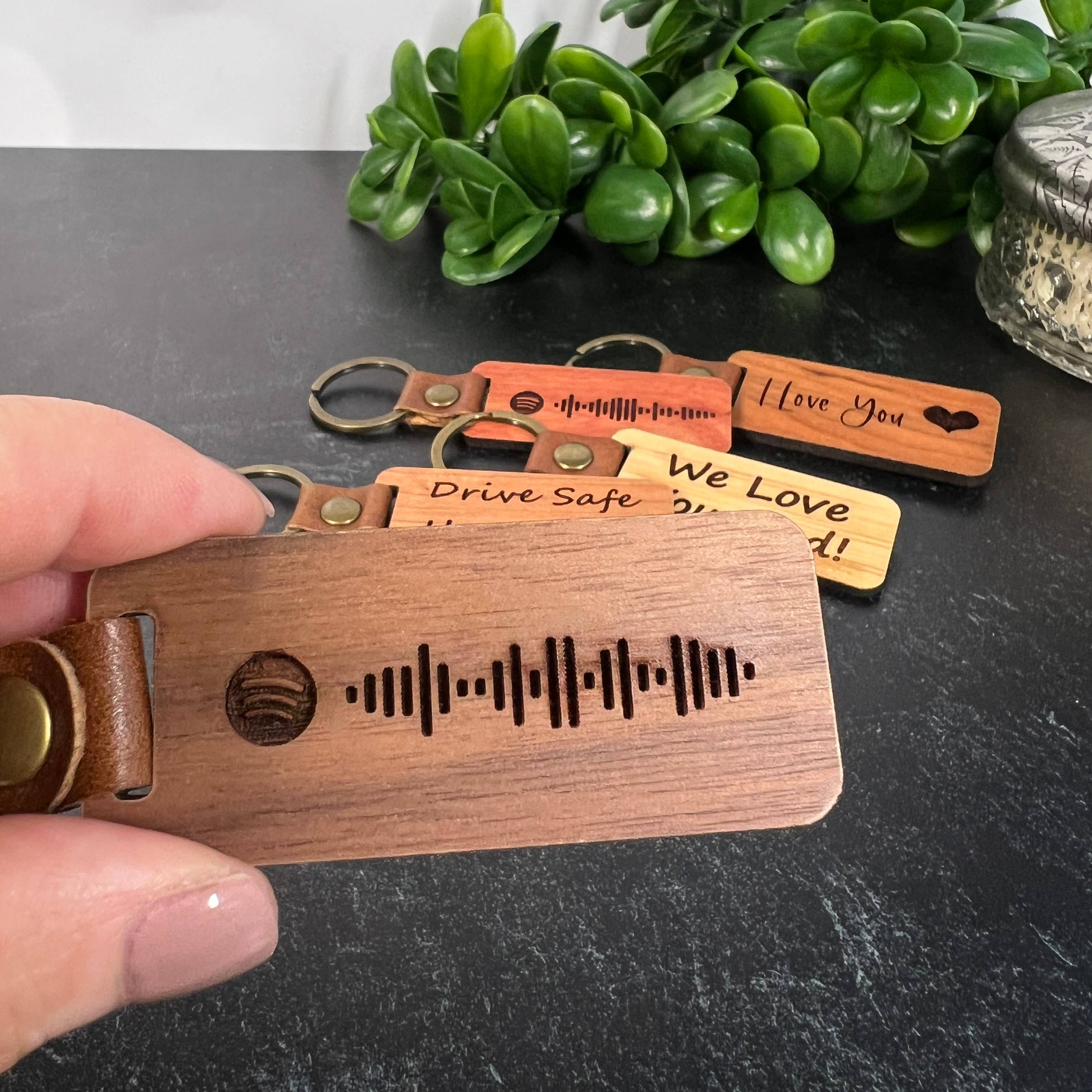 The Cutest Gifts - Wholesale Keychain - Unisex - Walnut, Cherry, and Bamboo Finished Wood Keychain Blanks6