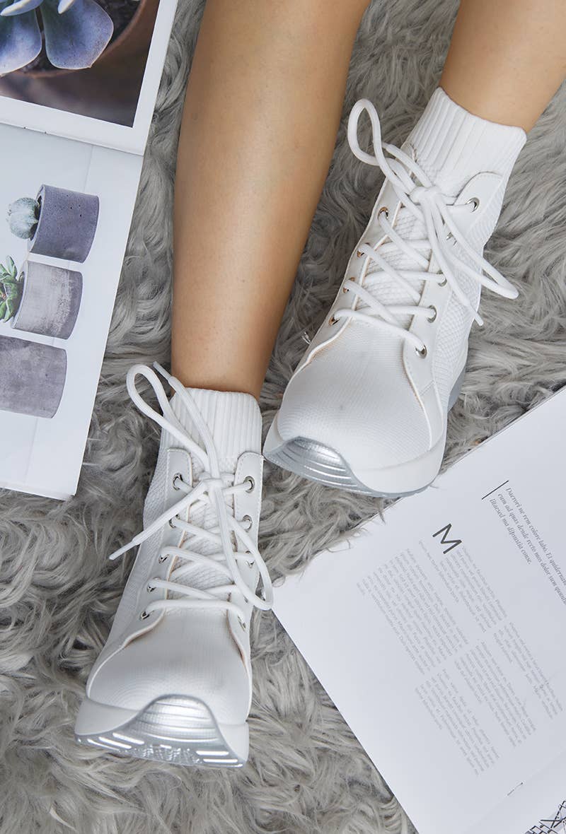 LADY GLORY - Wholesale Athletic Sneakers - Women's - Women's wedge sock sneakers6