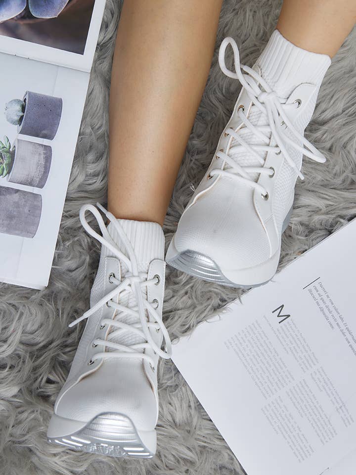 LADY GLORY - Wholesale Athletic Sneakers - Women's - Women's wedge sock sneakers6