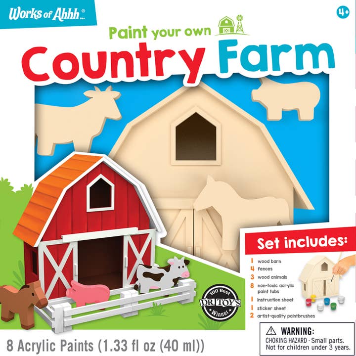 Masterpieces Puzzles - Wholesale DIY Craft Kit - Kids - Country Farm Wood Paint Set