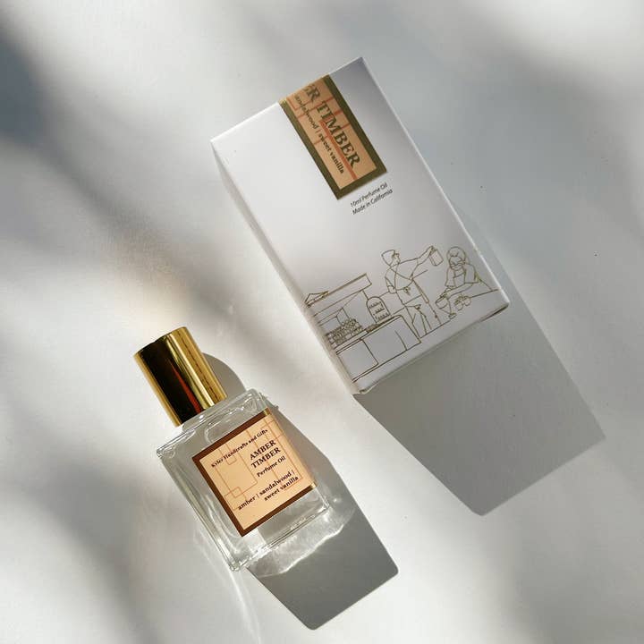 Amber Timber - Roll-On Perfume Oil (w/ New Packaging Box) for wholesale by Kyler Handcrafts and Gifts