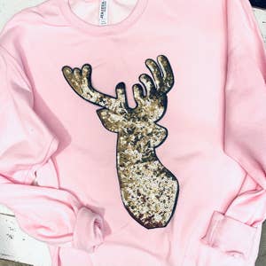 Frcolor Sequin Embroidery Sewing Patches Christmas Deer Shaped Patch  Sweater T-shirt Clothing Patch Appliques for Children's Women Girl(Golden)  
