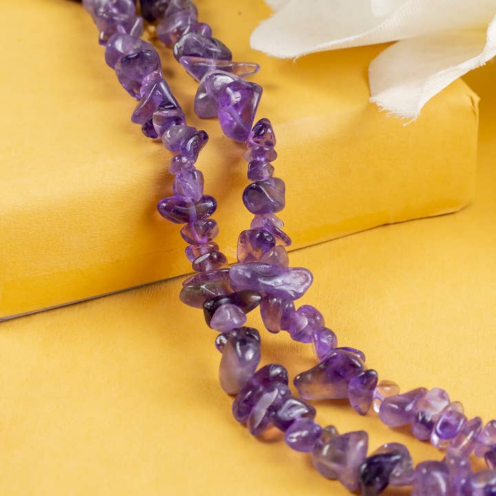 Soothing Crystals Beads - Vente Perle - Perles Brutes en Céramique | Améthyste Brute | Collier en Cristal Perles Non Taillées1