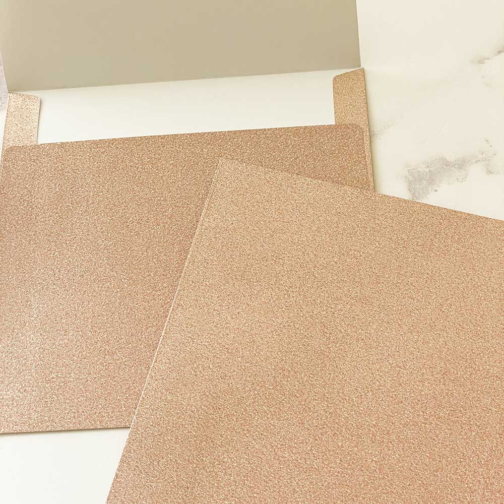 Imaginediy – wholesale Envelopes – Champagne Gold Square Glitter Envelope1