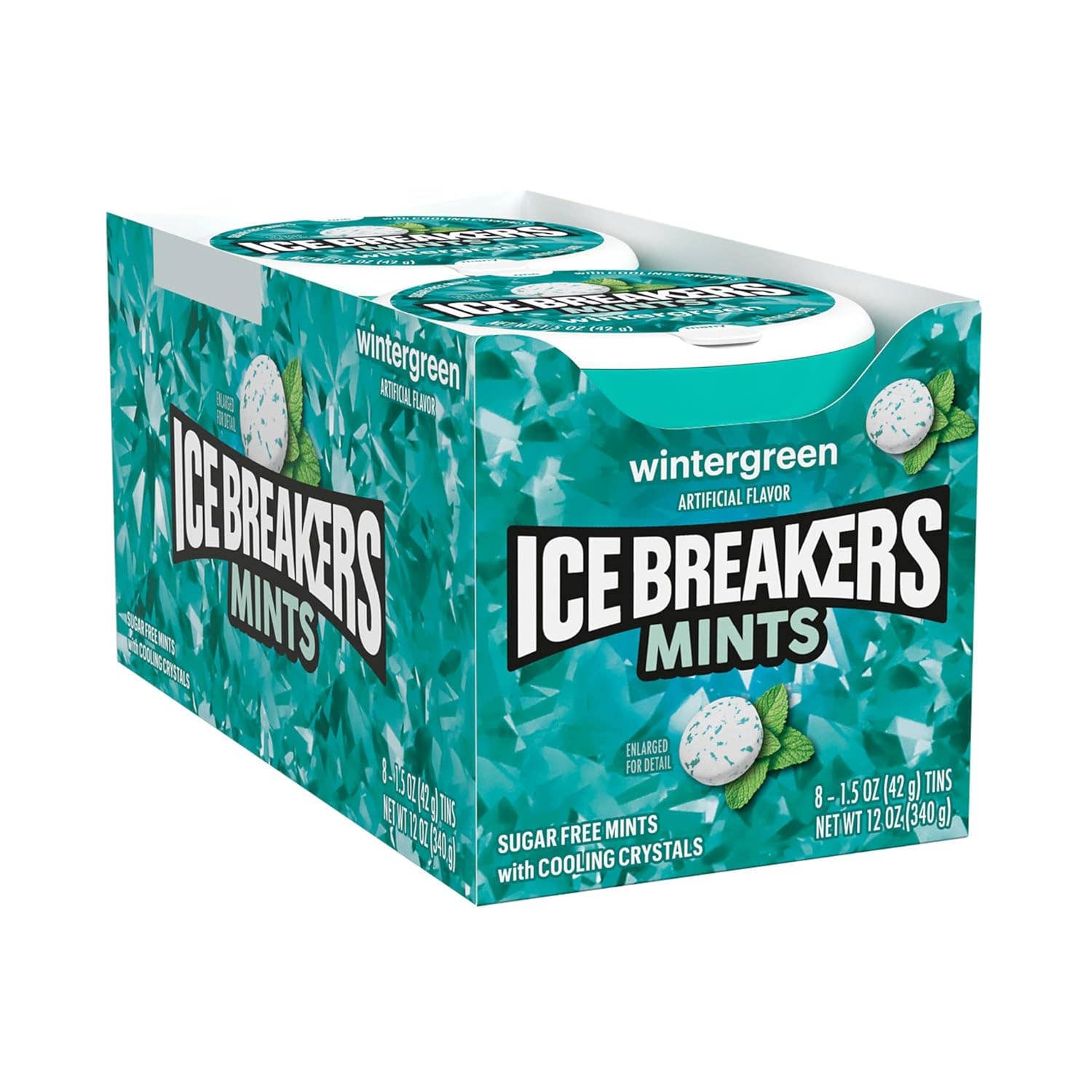 Long Island Candy Factory - Wholesale Mints - ICE BREAKERS Wintergreen Sugar Free Breath Mints 8 Count 1.5 Ounce Tins0
