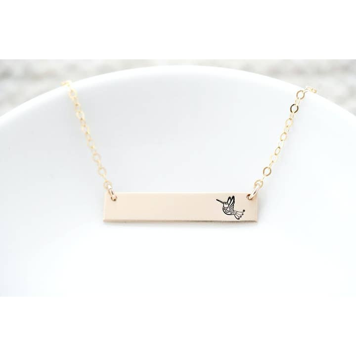 Hummingbird Bar Necklace for wholesale by Words By Heart