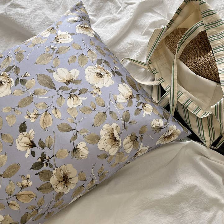 Lian Collection - Wholesale Bedding Pillowcase/Sham - Camellia Japonica Mulberry Silk Pillowcase - Luxurious Floral Silk Bedding for Enhanced Beauty Sleep4