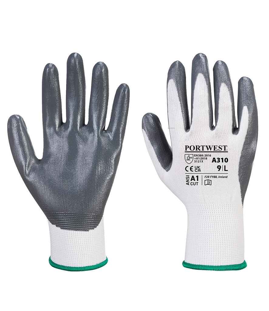 Grey Portwest Flexo Grip Nitrile Gloves for wholesale on Faire0
