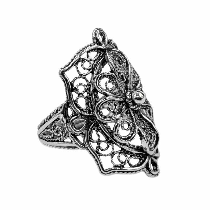 Filigranist Jewelry – wholesale Cocktail/Statement Ring – filigran konst spets broderi kvinnor silverring