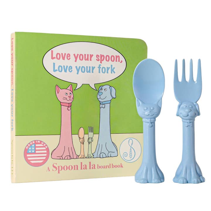 Spoon la la Toddler Utensils Set (2 Pack) & Board Book for wholesale by Spoon la la