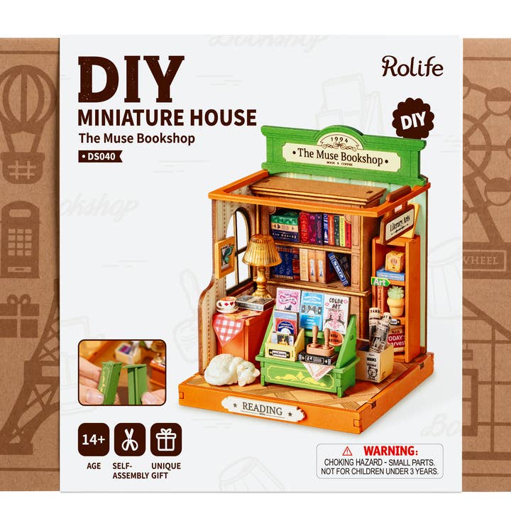 Magnote - Wholesale DIY Craft Kit - Rolife The Muse Bookshop DIY Miniature House Kit1