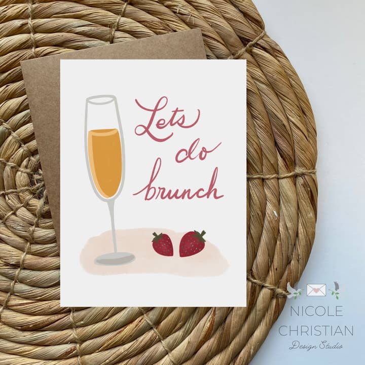 Lets do brunch - Greeting Card for friends Miss you Thinking for wholesale by Nicole Christian - Illustration