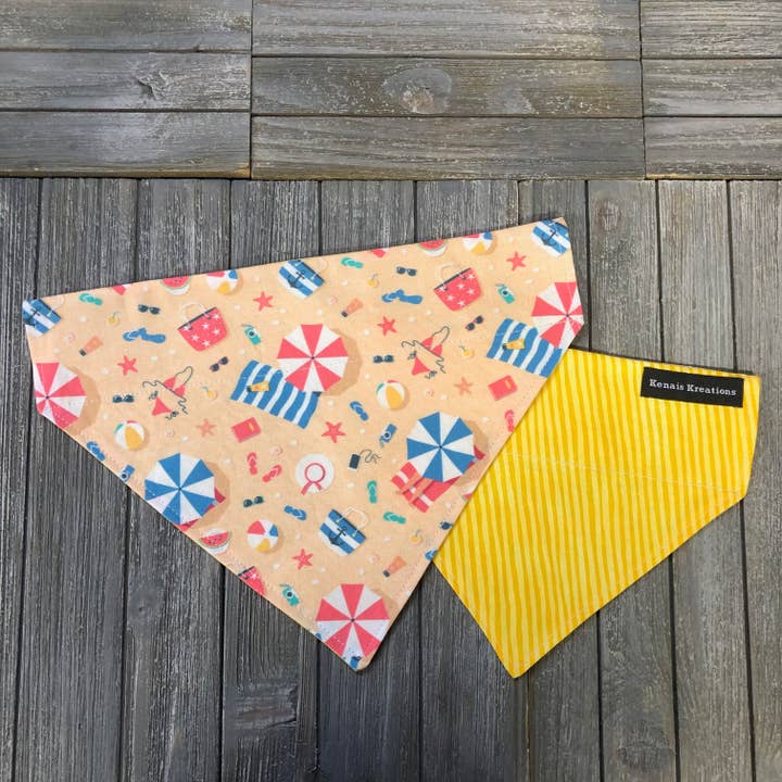 Kenais Kreations - Venta al por mayor Bandana - Perros - Bandana para mascotas fiesta en la playa sobre el cuello