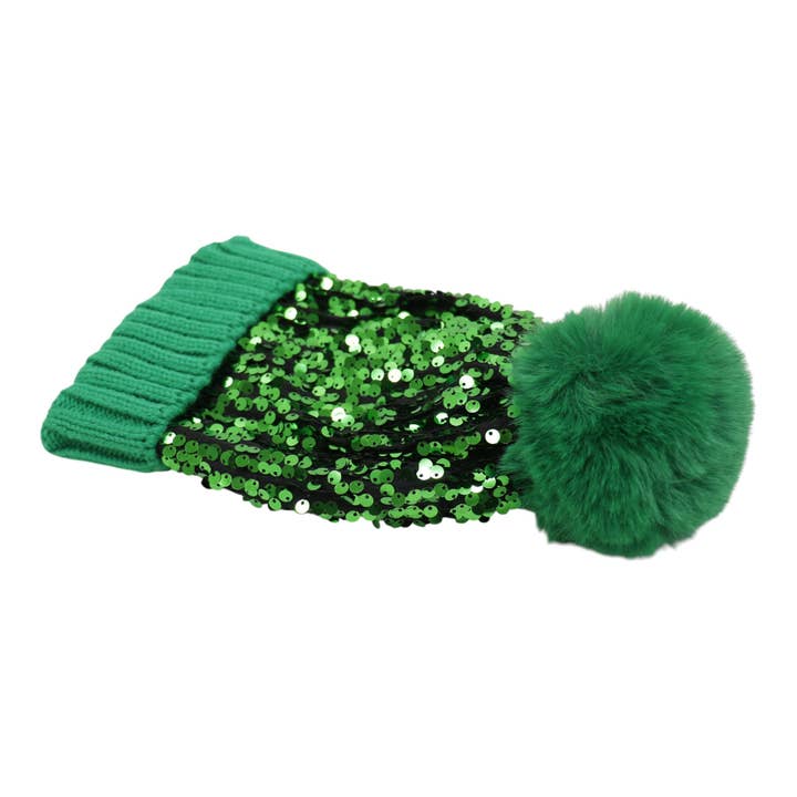 TAPA fashion - Wholesale Beanie – Women's - Pom Pom Sequin Beanie HA3715-1 (3PC)37