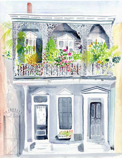 Lyla Clayre Studio - Wholesale Art Print - "Blooming Balcony" Watercolor Fine Art Print1