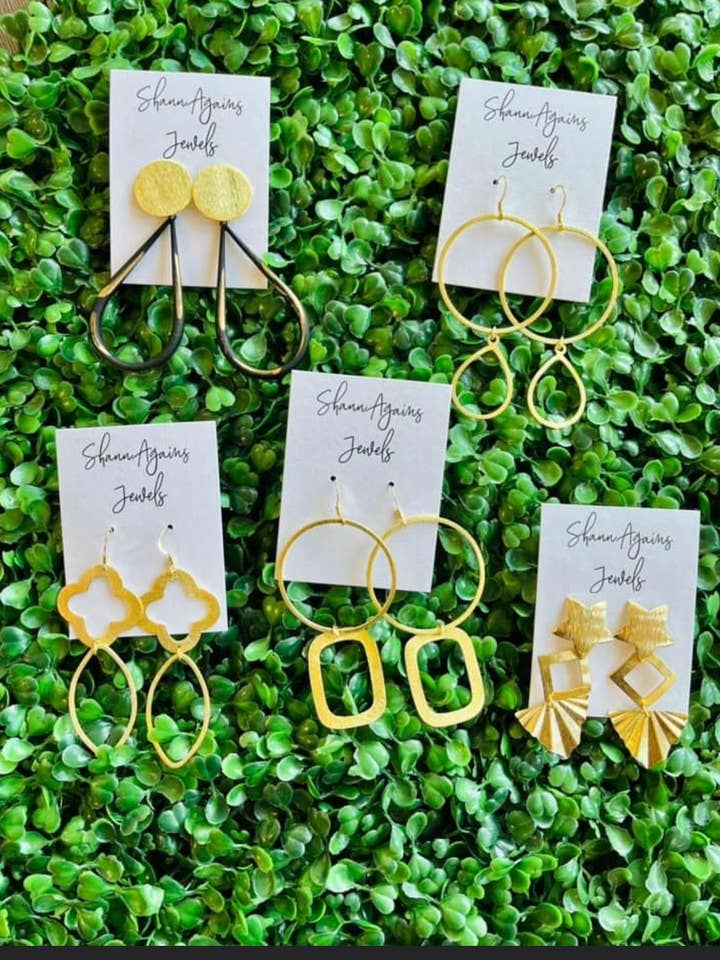 Gold & Glam Earrings - Big Shapes for wholesale by ShannAgains Jewels