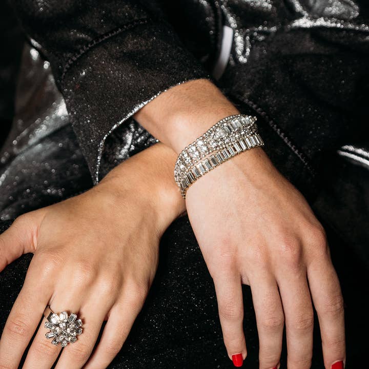 Crystal Julia Baguette Slider Bracelet for wholesale on Faire2