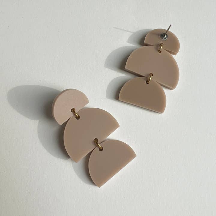 Mingled - Vente Boucles d'oreilles pendantes - Izzy - Boucles d'oreilles pendantes taupe et rose poussiéreux2