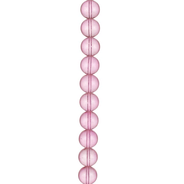 EHAWA - Wholesale Beads - Strand of glass beads, 4mm round, 82cm, clear pink0