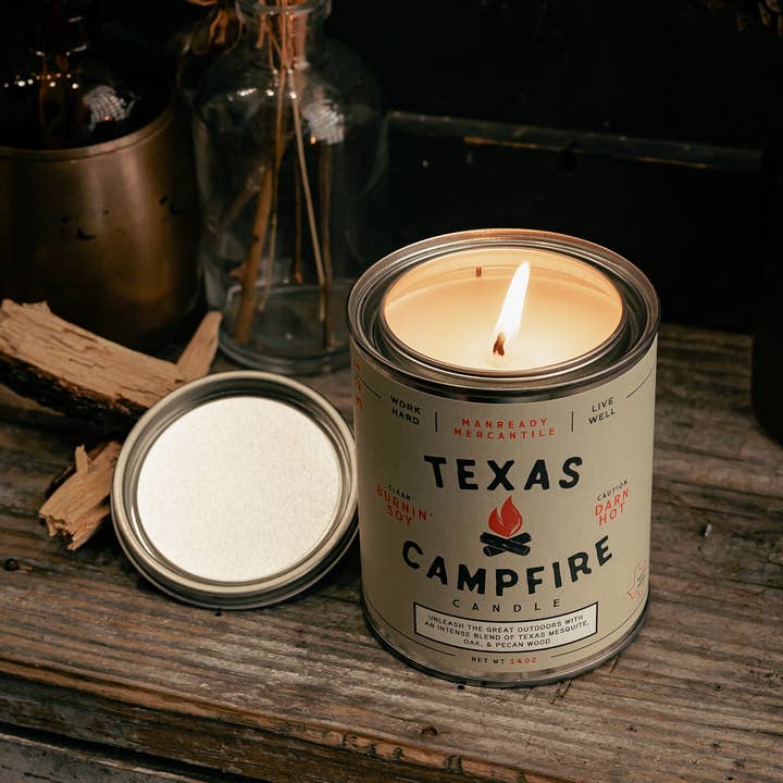 Manready Mercantile - Wholesale Jar/Filled Candle - Candle | The Americana Series | Texas Campfire2