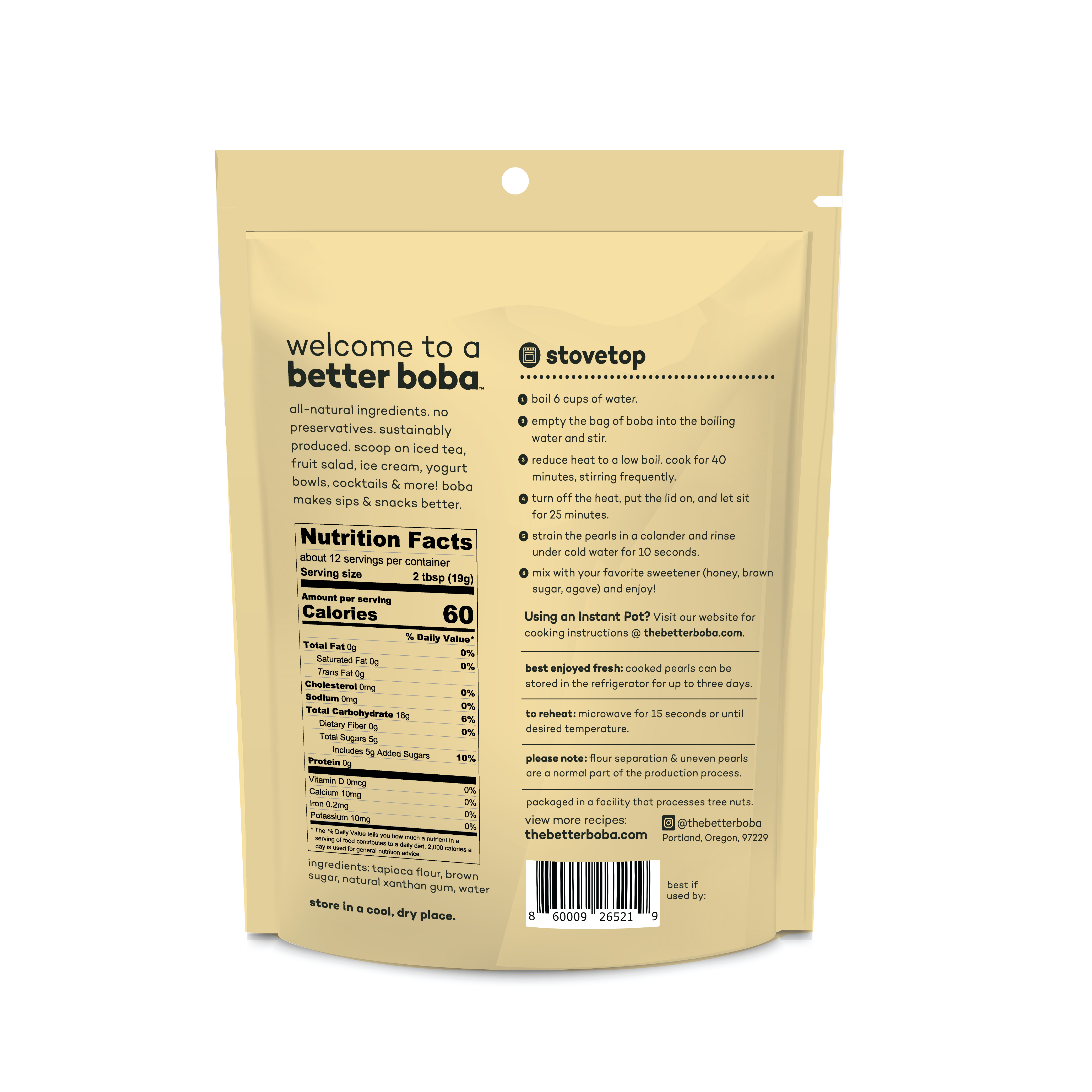 Better Boba - Wholesale DIY Drink Kit - Classic All-Natural Tapioca Boba Pearls - 8oz Bag7