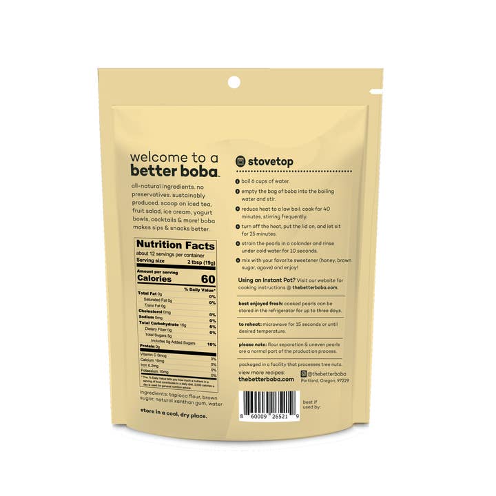 Better Boba - Wholesale DIY Drink Kit - Classic All-Natural Tapioca Boba Pearls - 8oz Bag7