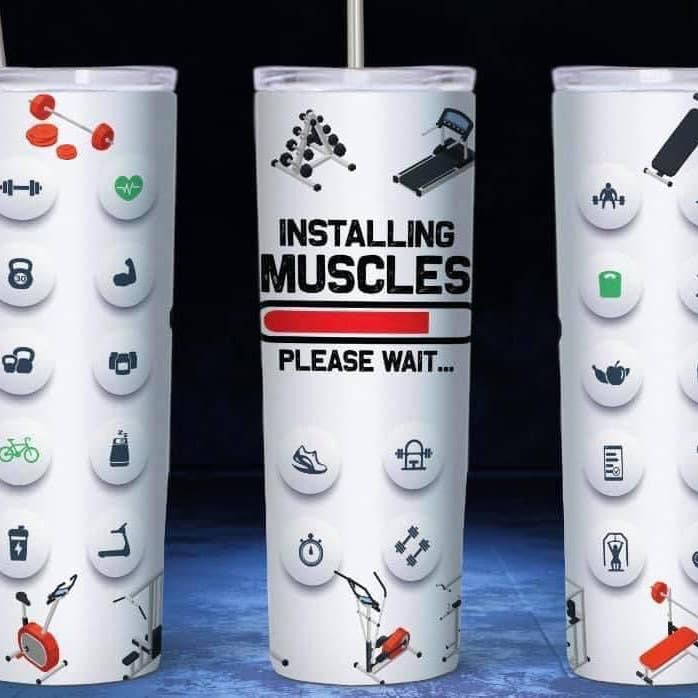 Installing Muscles Tumbler for wholesale by Smile Graphics and Design
