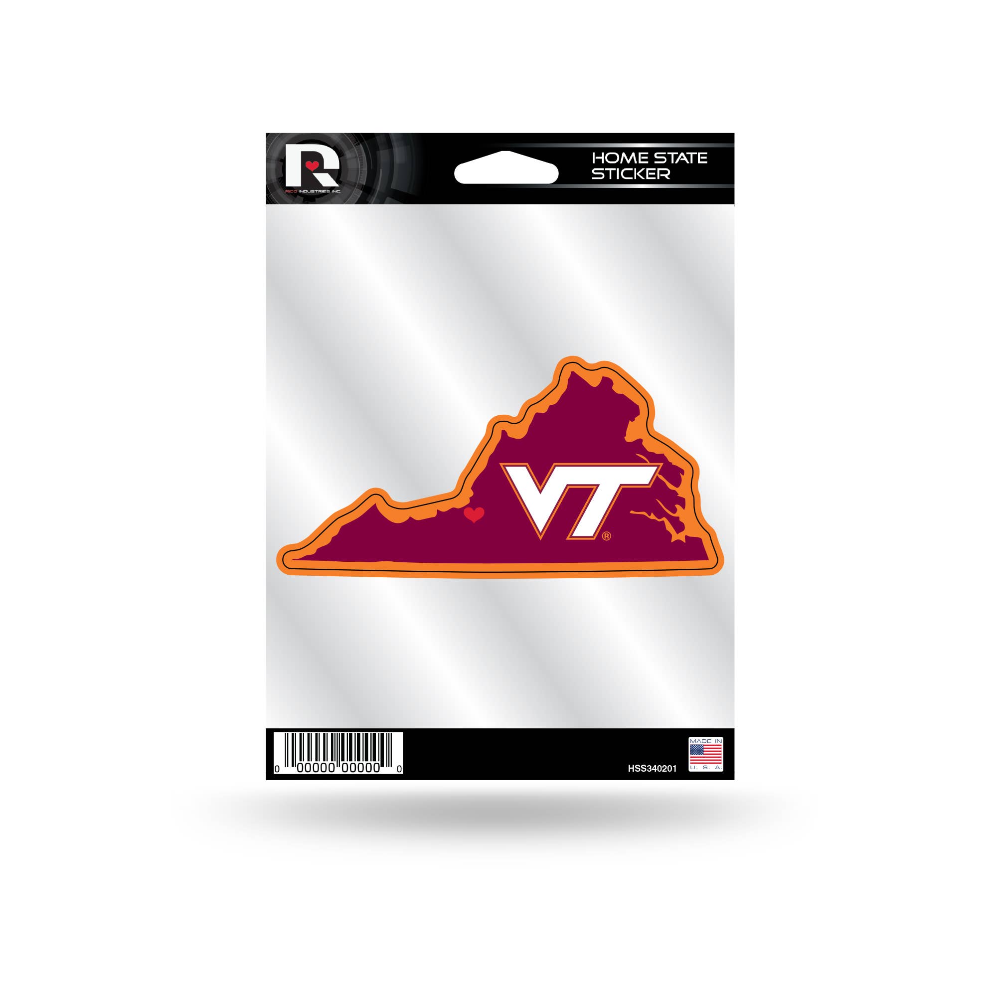 Rico Industries - Wholesale Sticker - NCAA  Virginia Tech Hokies  Home State Sticker0