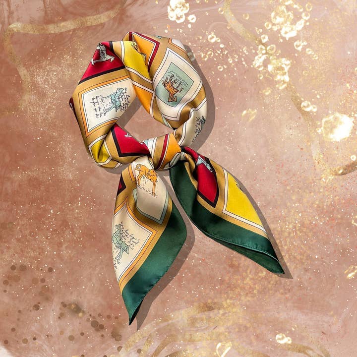 Sjaaltje - trendy kleurrijk - 70 x 70cm - silk - zijde voor wholesale door Lourens Exclusive