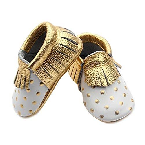 Izzy & Roo Ægte Læder Frynsede mokkasiner til Baby Piger for engroshandel hos Izzy & Roo