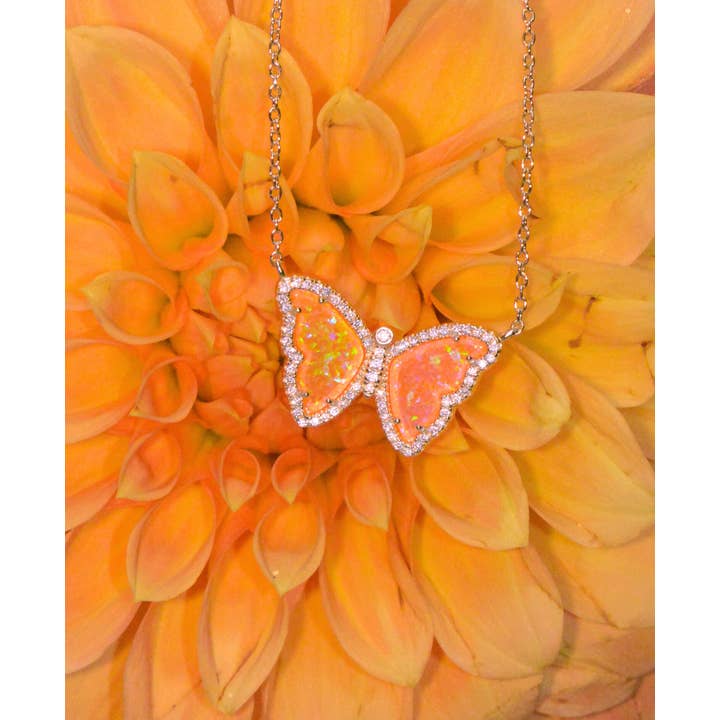 Kamaria Jewelry - Wholesale Pendant/Charm Necklace - Opal Butterfly Necklace With Crystals31