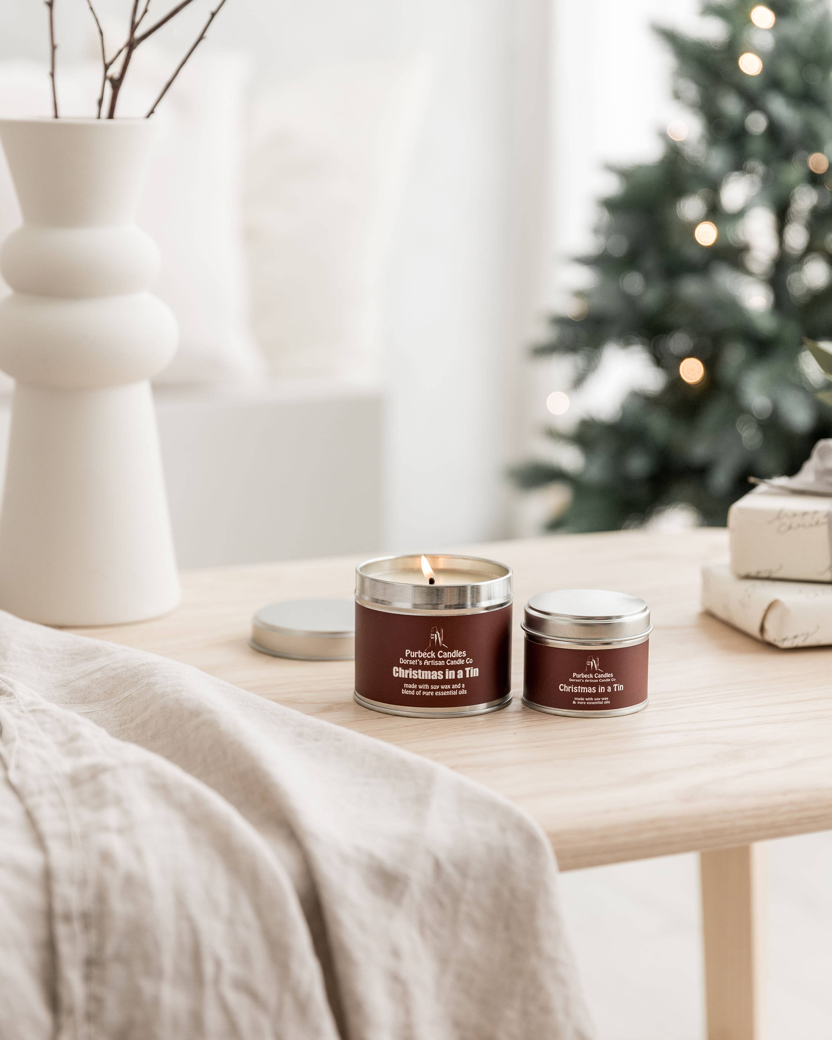 Purbeck Candles - Wholesale Jar/Filled Candle - Signature Range - Christmas In A Tin