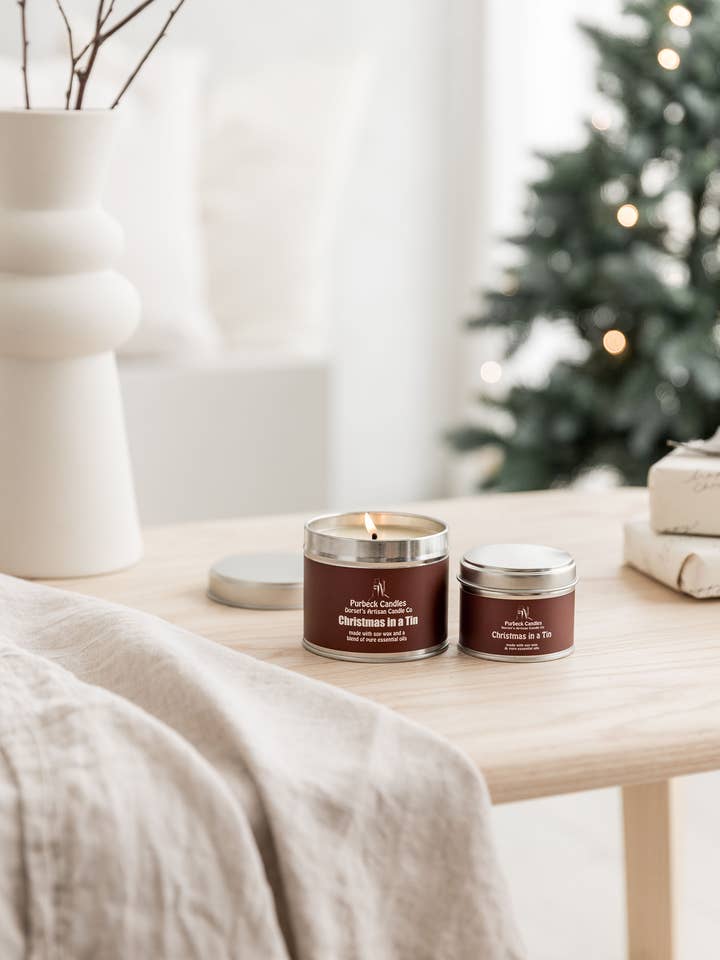 Signature Range - Christmas In A Tin for wholesale by Purbeck Candles