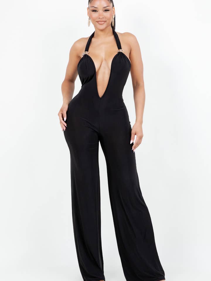 TRIM DETAIL JUMPSUIT for wholesale by Belita Collection