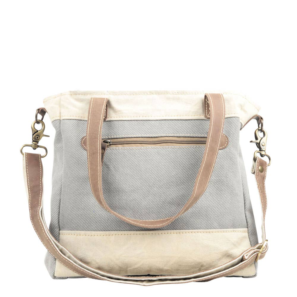 Clea Ray Canvas Bags & Clothing - Vendita all'ingrosso Borsa a tracolla - Donna - Borsa a tracolla in tessuto misto grigio e crema3