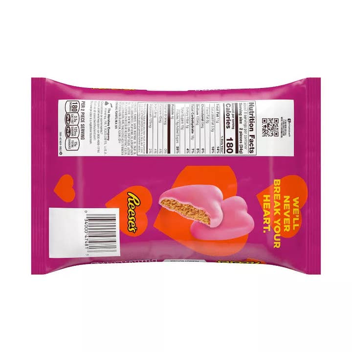 I Got Your Candy - Wholesale Chocolate Covered Sweets - Reese's Pink Peanut Butter Hearts Bag 9.6oz - 12ct